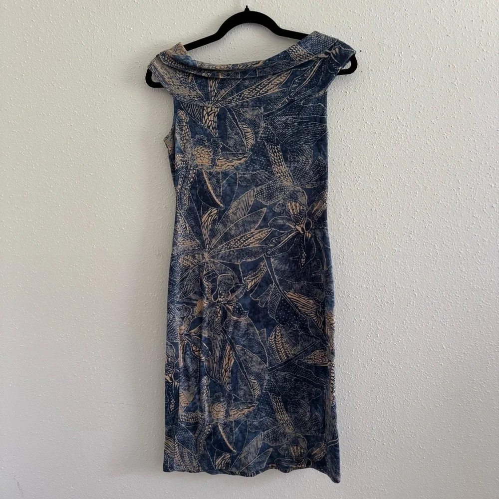 Lauren Ralph Lauren Blue Floral Midi Dress XS
